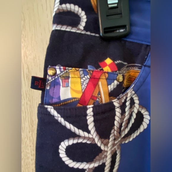 Vintage Lauren Ralph Lauren Nautical Sailing Print Bermuda Shorts Sz 8P - Picture 3 of 10